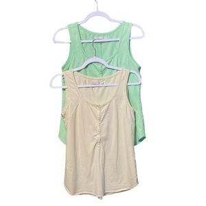 Prana Thistle Tank Bundle of Two! One in Mojito, One In Cream Women's Size Small